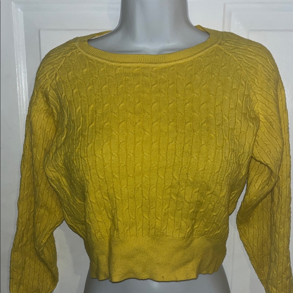 Daisy Mustard Cable Knit Women's Sweater